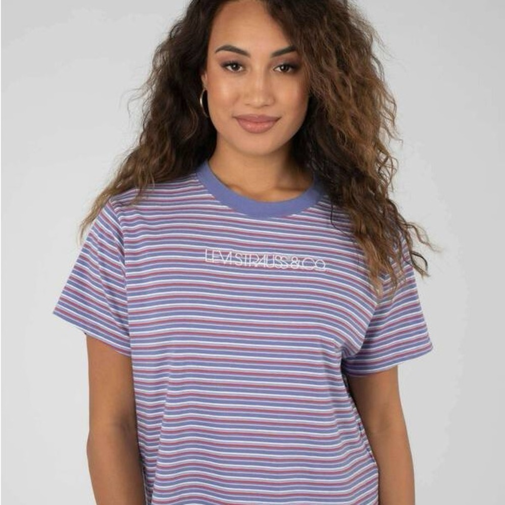 Levi's Women's Striped Tee in Purple and Blue

#1304